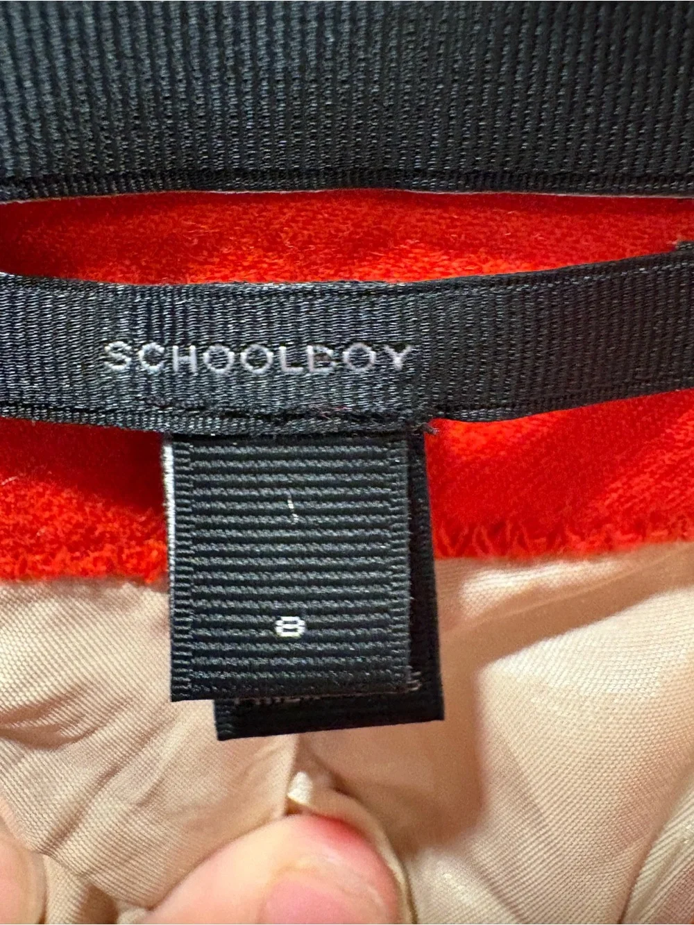 J. Crew Schoolboy Red Orange 100% Wool Crest Button Classic Fitted Blazer Size 8